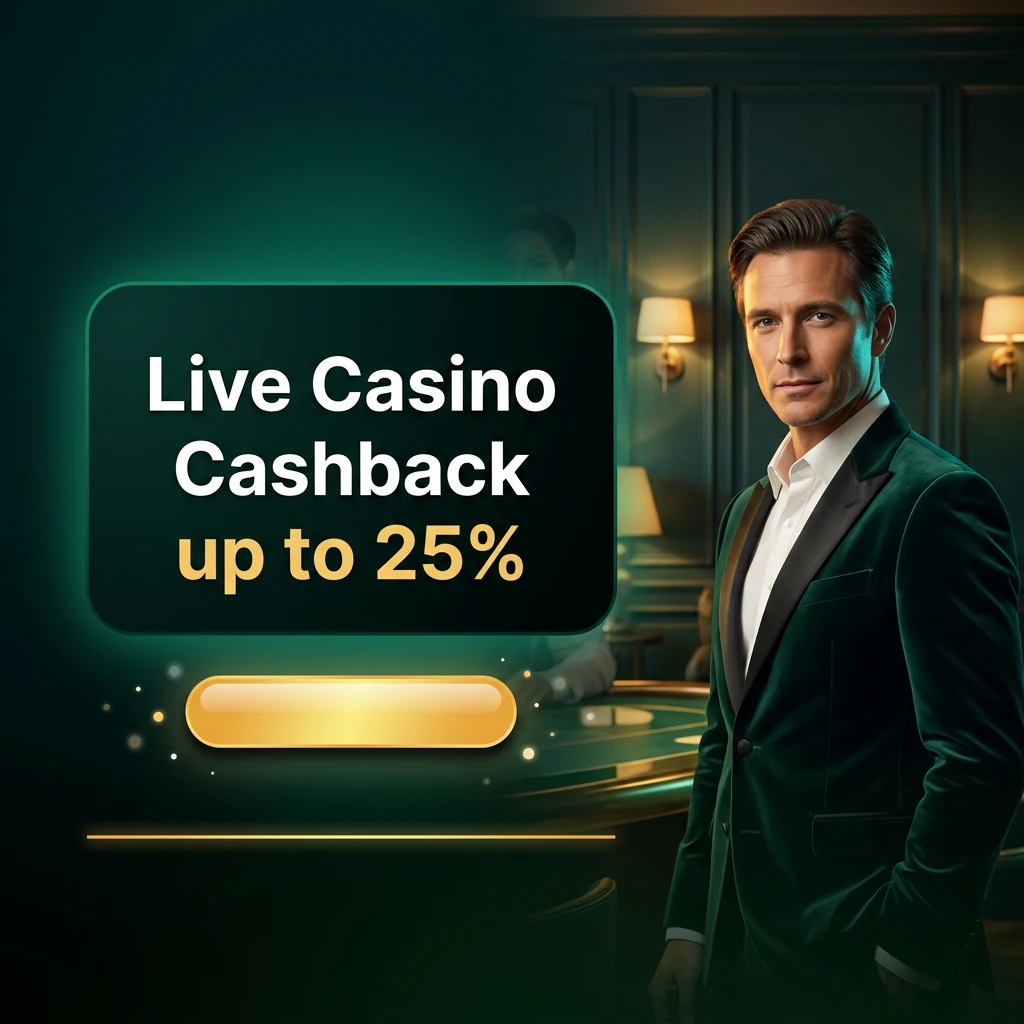 Live Casino Cashback up to 25%
